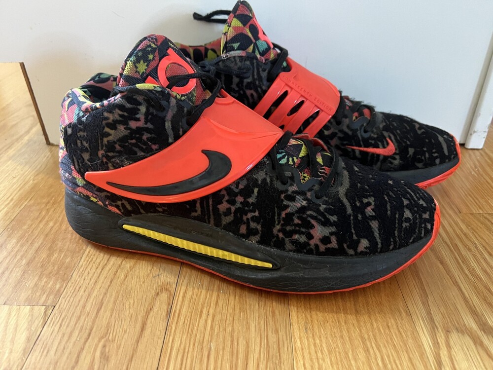 Nike KD 14 Shoes Mens Size 12 Black Red Multicolor Basketball Sneaker CW3935-002
